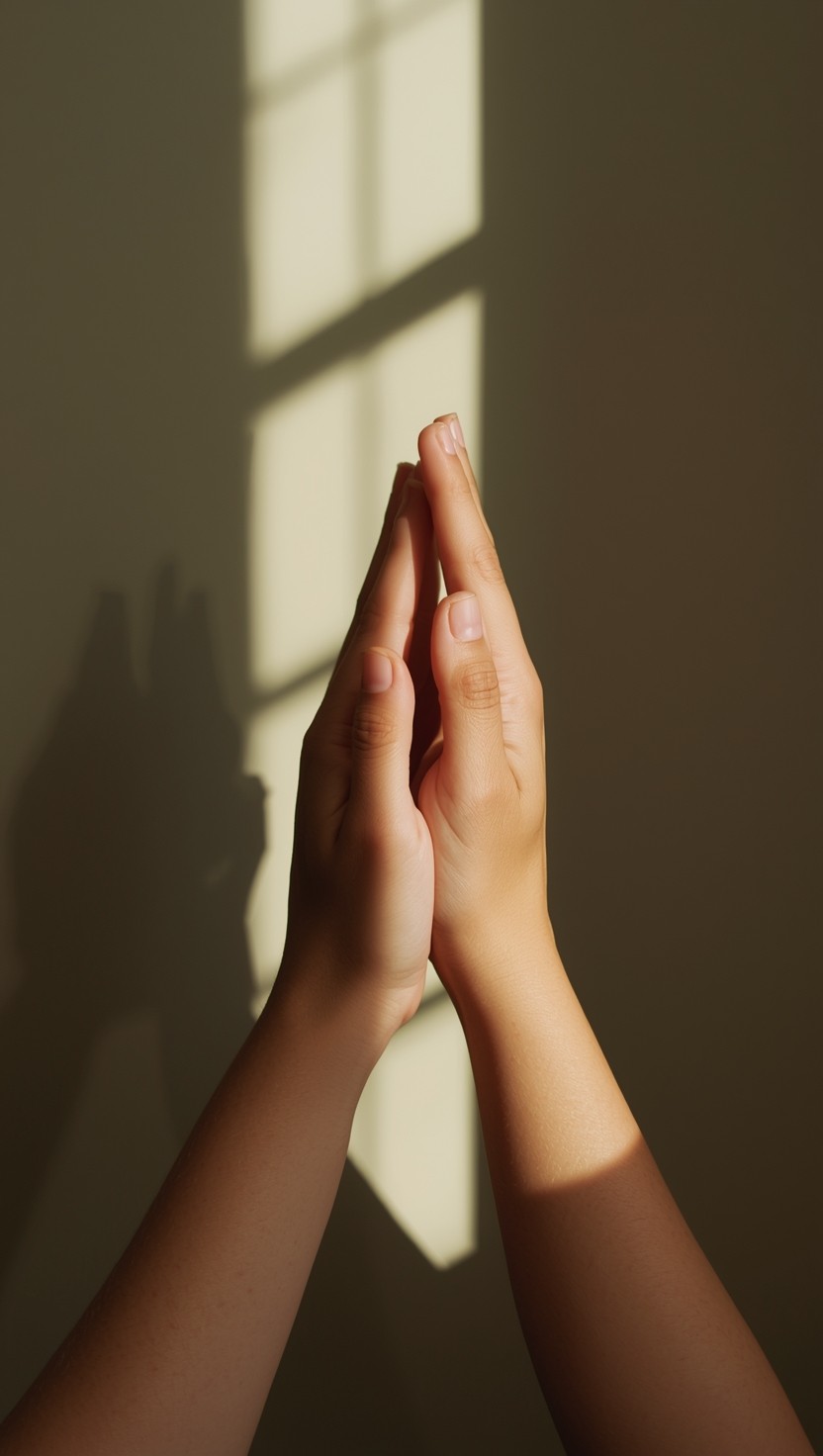 Two people connecting, hands together